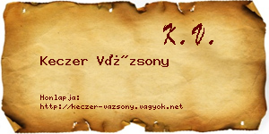 Keczer Vázsony névjegykártya
